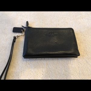 Coach double zip wristlet clutch